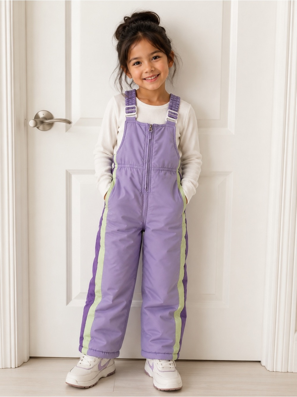 Pacific Trails Kids Purple Snow Overalls Ski Pants Winter Snowsuit